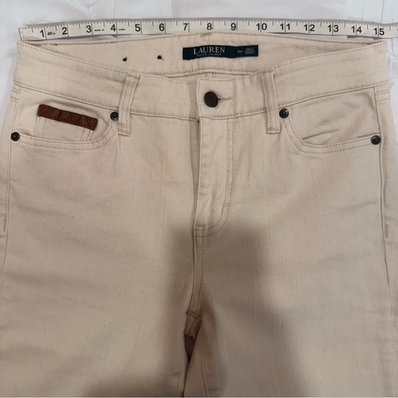 Lauren Ralph Lauren RARE Premier Skinny Ankle Cream Jeans size 4 Petite NWOT - Picture 2 of 12